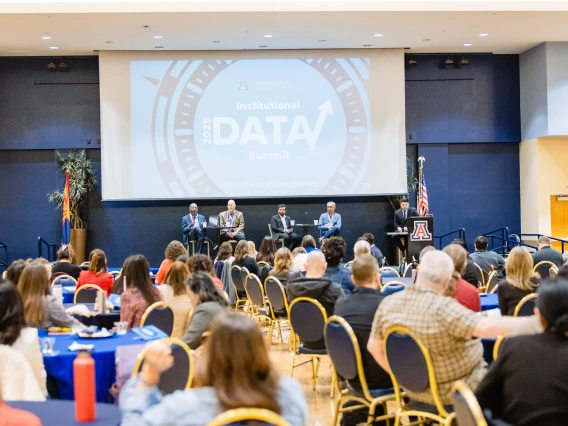Audience in the Grand Ballroom seated for the data summit panel